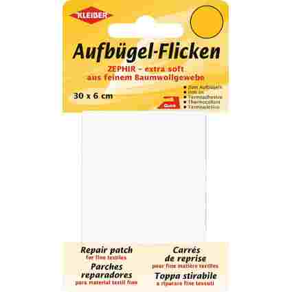 KLEIBER Zephir-Aufbügel-Flicken, 300 x 60 mm, weiß