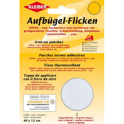 KLEIBER Kper-Aufbgel-Flicken, 400 x 120 mm, wei