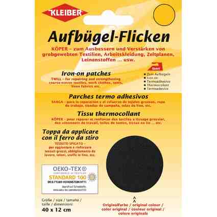 KLEIBER Kper-Aufbgel-Flicken, 400 x 120 mm, schwarz