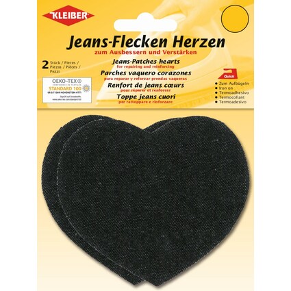 KLEIBER Jeans-Flecken Herzen, 85 x 105 mm , schwarz