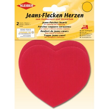 KLEIBER Jeans-Flecken Herzen, 85 x 105 mm , rot