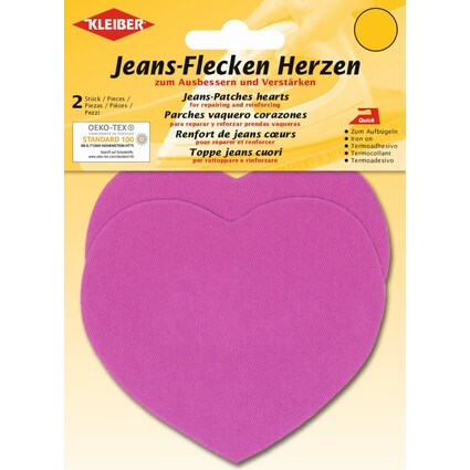 KLEIBER Jeans-Flecken Herzen, 85 x 105 mm , pink