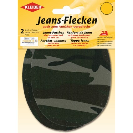 KLEIBER Jeans-Bgelflecken oval, 130 x 100 mm, military