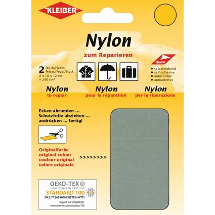 KLEIBER Nylon-Flicken, selbstklebend, grau