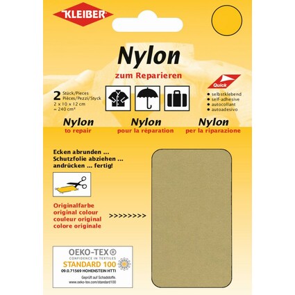 KLEIBER Nylon-Flicken, selbstklebend, beige