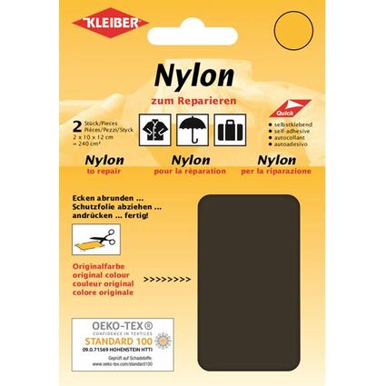 KLEIBER Nylon-Flicken, selbstklebend, braun