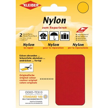 KLEIBER Nylon-Flicken, selbstklebend, hellrot