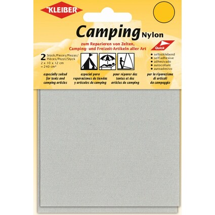 KLEIBER Camping-Flicken, Nylon, selbstklebend, hellgrau