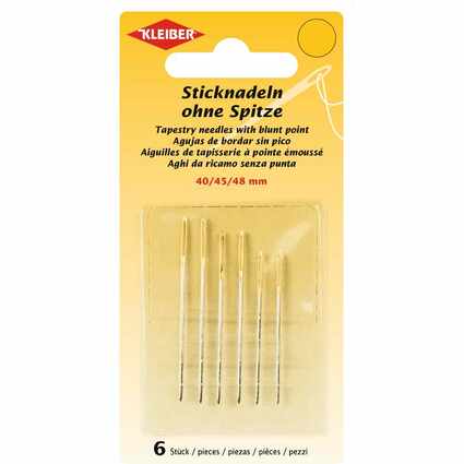 KLEIBER Sticknadel-Set, abgerundete Spitze, 6-teilig