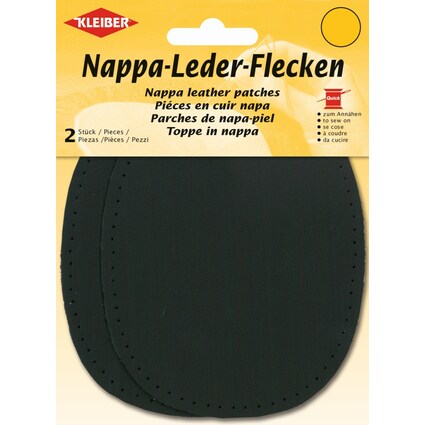 KLEIBER Nappa-Lederflecken oval, 100 x 125 mm, schwarz