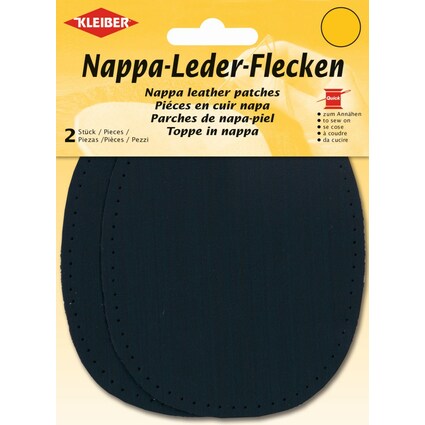 KLEIBER Nappa-Lederflecken oval, 100 x 125 mm, dunkelblau