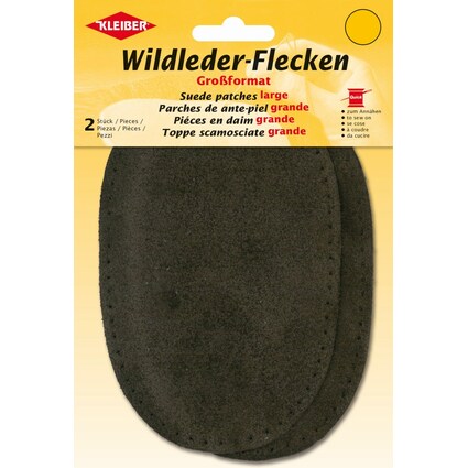 KLEIBER Wildleder-Aufnähflecken, 100 x 155 mm, dunkelbraun