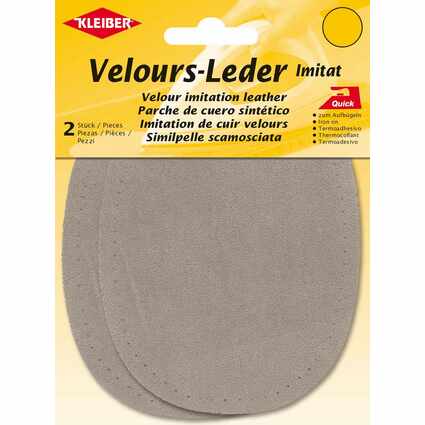 KLEIBER Velour-Aufbügelflecken oval, 100 x 130 mm, beige