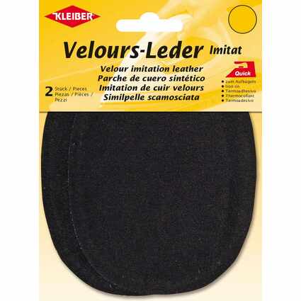 KLEIBER Velour-Aufbgelflecken oval, 100 x 130 mm, schwarz