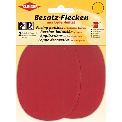 KLEIBER Besatz-Aufnhflecken oval, 85 x 110 mm, rot