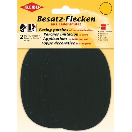 KLEIBER Besatz-Aufnhflecken oval, 85 x 110 mm, schwarz