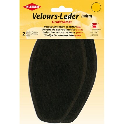 KLEIBER Velour-Leder-Imitat, 95 x 185 mm, dunkelbraun