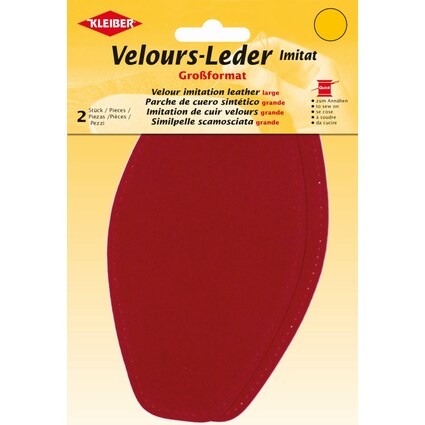 KLEIBER Velour-Leder-Imitat, 95 x 185 mm, rot