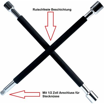 IWH KFZ-Kreuzschlssel, mit Gummierung